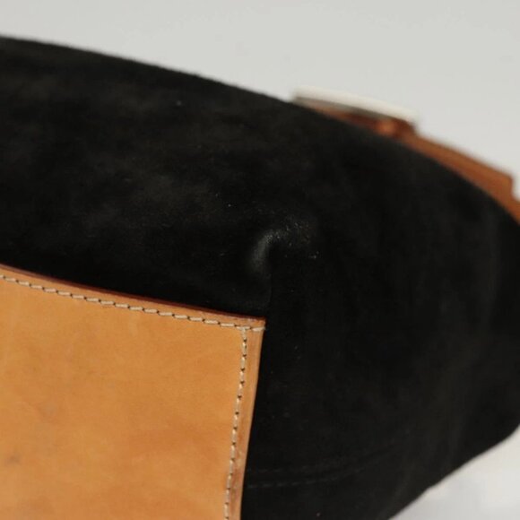 CELINE C Macadam Canvas Shoulder Bag Suede Black Silver Auth 120034 - Picture 4 of 16